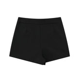 Black Asymmetric Mini Pencil Skort